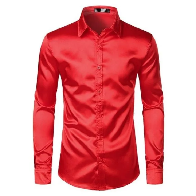 Men's shirt F456 gold XXL panska-kosile-f456-cervena xl