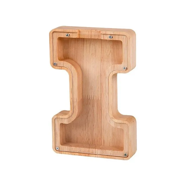 Luxury wooden letter-shaped cash box with glass front