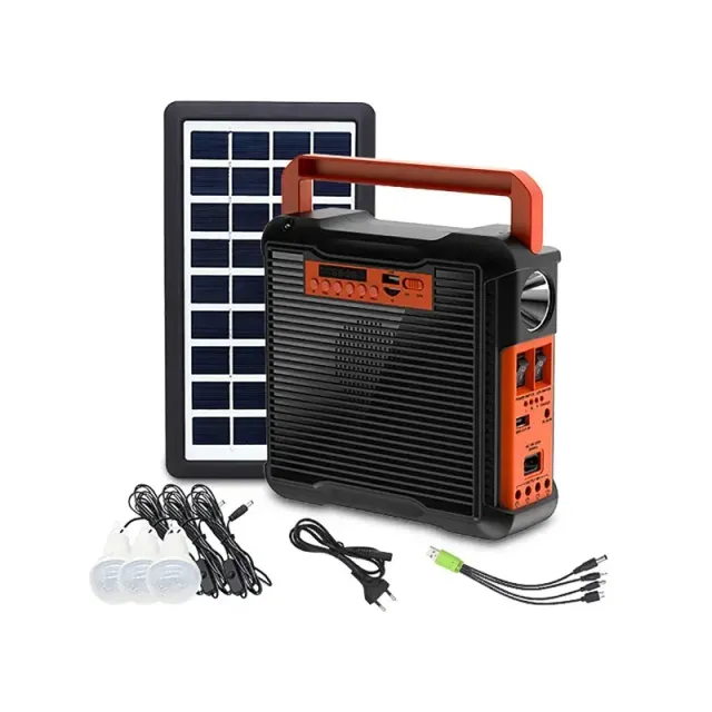 Lamp Solar Generator with Bluetooth Speaker and Radio for Camping and Emergency Powering