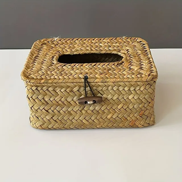 Cutie țesută manual pentru șervețele de hârtie - Recipient original țesut pentru șervețele de hârtie