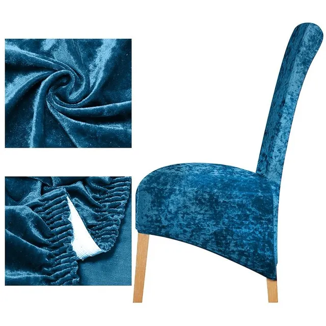 Elastic velvet cover on the chair Viktor