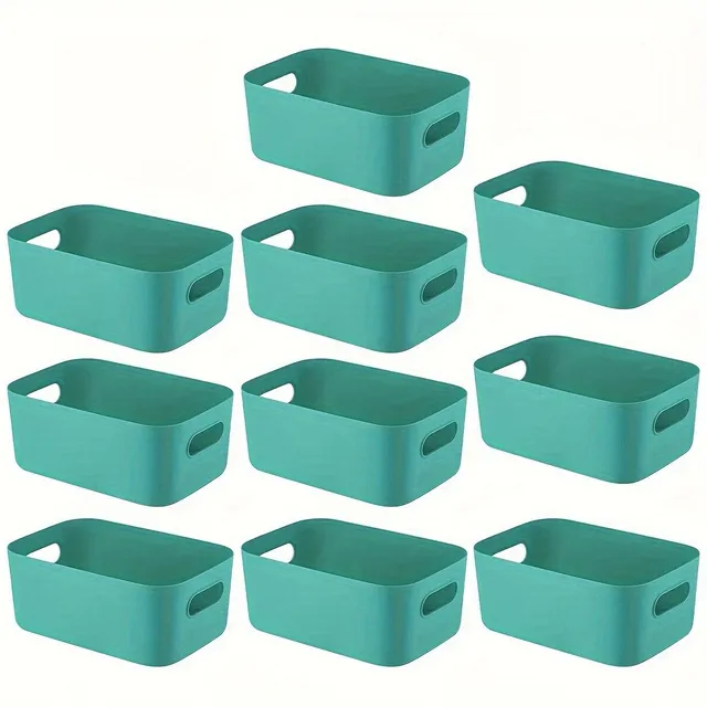 10pcs Food Box, Plastic Storage Basket, Food Box, Cart On Colors, Suitable for Kitchen Boxes, Bathroom Shelves, Drawers, Wardrobe, Offices