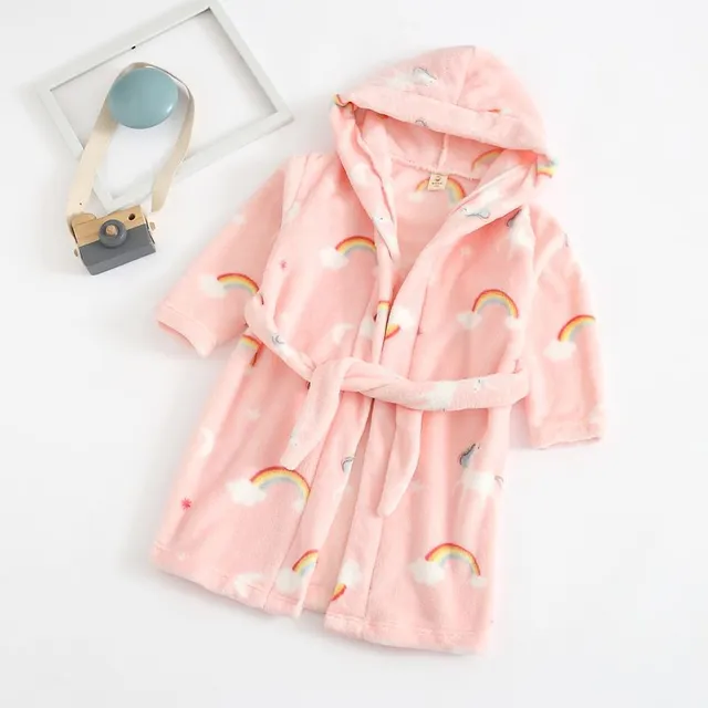 Baby soft cute bathrobe with print 5-let d7