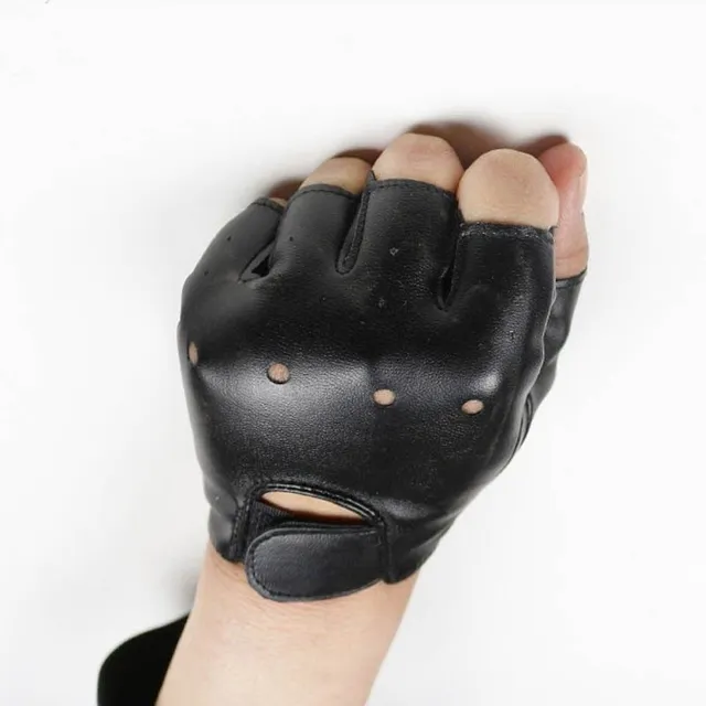 Fingerless children's leather gloves