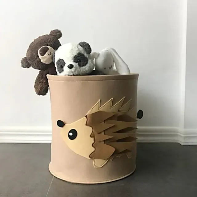 Folding toy basket with cartoon theme for children