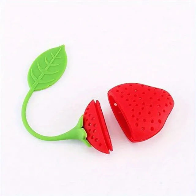 Silicone tea sieve in the shape of strawberry