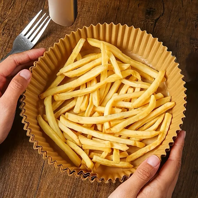 Tapis de cuisson antiadhésif pour friteuse à air chaud, feuilles de cuisson en papier résistantes à l'huile et à l'eau - pour une friture saine et pratique