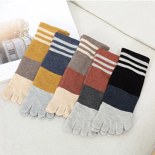 Women's long toe socks - striped