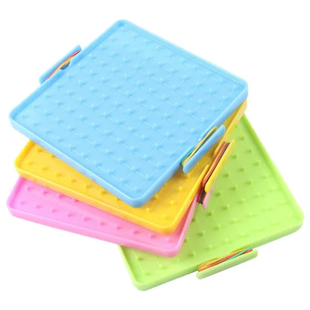 Reversible geoboard with rubber bands for children's development Monny