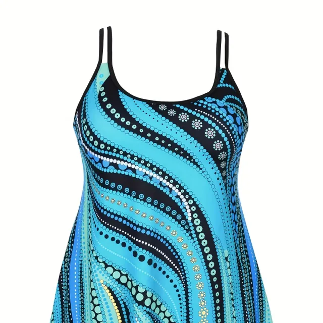 Large volume casual swimsuits, women's excessive flowing floral two-piece swimsuits with exposed shoulders and shorts