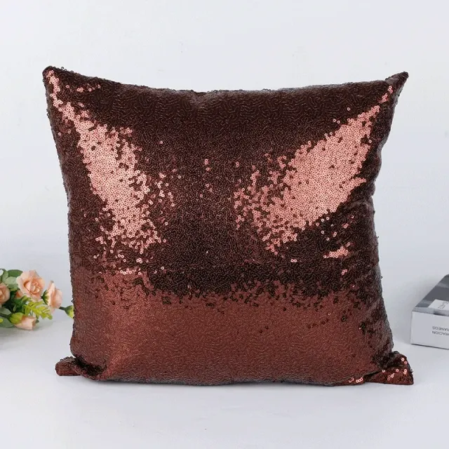 Luxury pillowcase in modern design with sewn sequins - several color variants