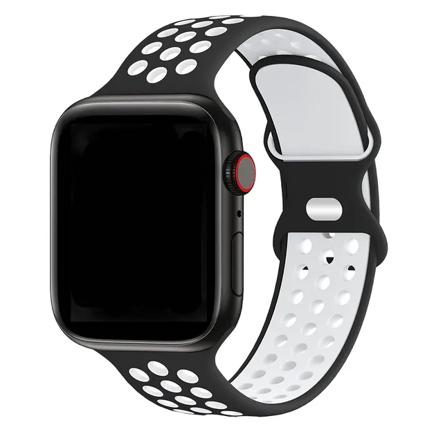 Brățară de silicon pentru Apple Watch 42 mm / 44 mm / 45 mm - neagră Raleigh