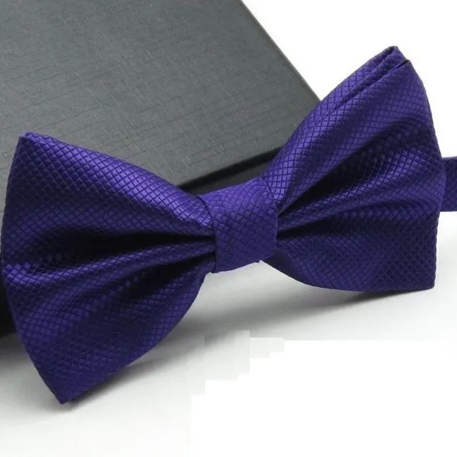 Krawat szydełkowy UNISEX Plaid - 19 kolorów tmave-fialova