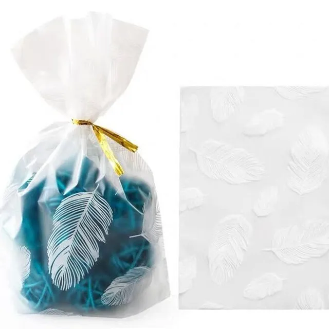 Creative open plastic gift bags 50 pieces