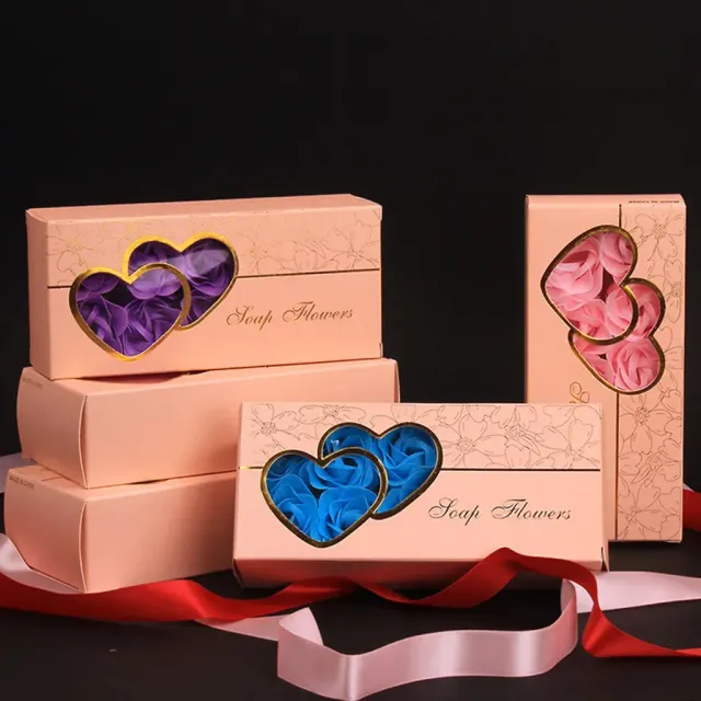 Gift set of 10 bath soaps in the shape of roses