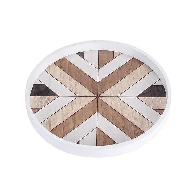 Wooden mosaic tray