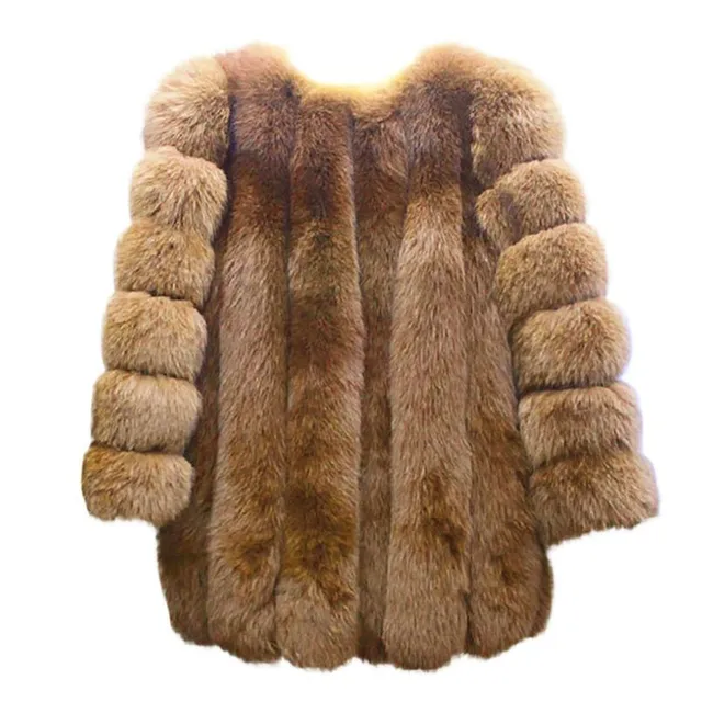 Dámsky luxusný kožušinový zimný kabát
