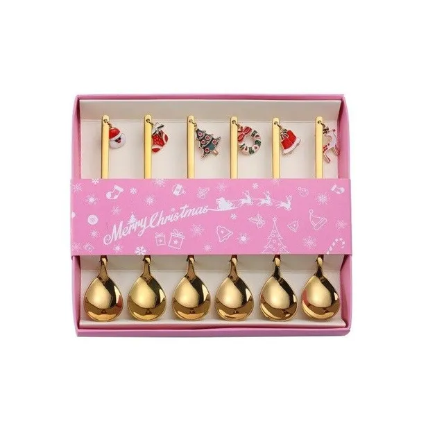 Christmas teaspoons in gift box 6 pcs