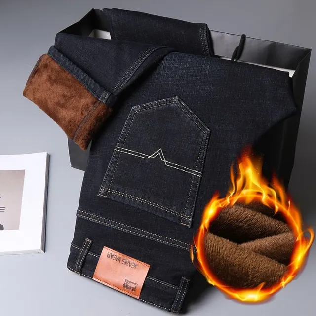 Men's winter warm jeans with plush lining Bernest