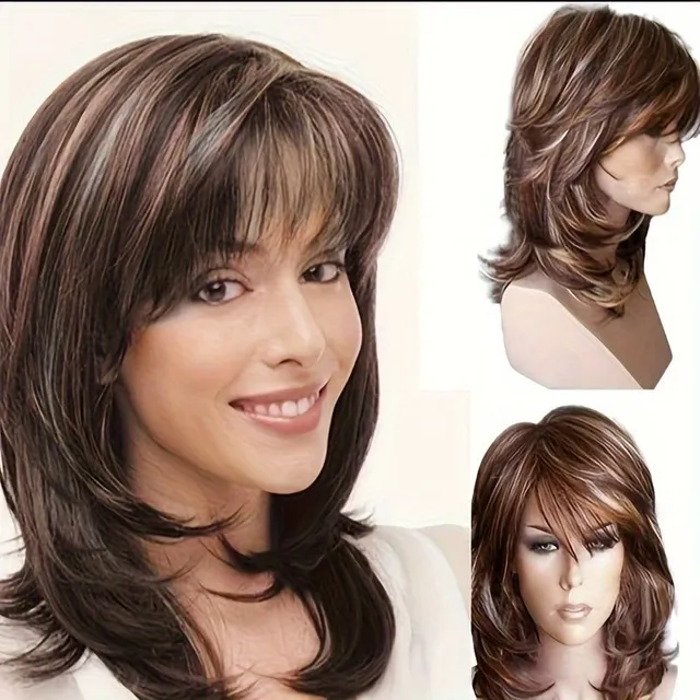 Women's medium long wig with Bob waves - synthetic, suitable for beginners, heat resistant