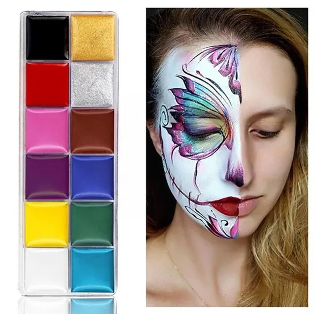 Kreativní barvy na obličej - různé odstíny barev