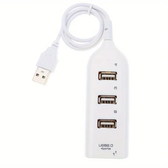 Hub USB compact cu 4 porturi USB 2.0 și cablu Mini USB pentru conectare ușoară