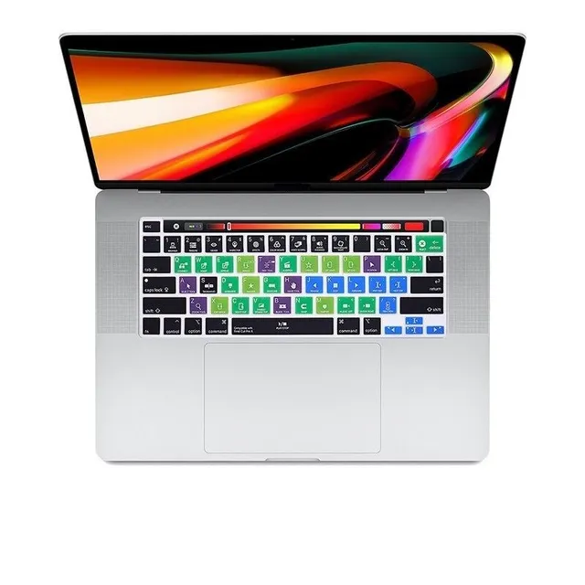 Protective keyboard cover with printing of functional buttons on MacBook Pro 16