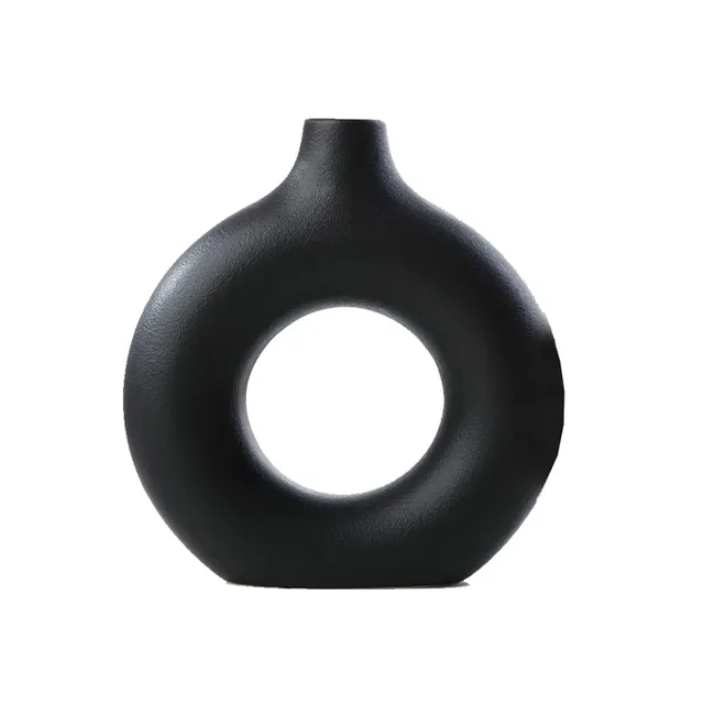 Creative ceramic vase in the shape of a doughnut - Round Hollow Florist