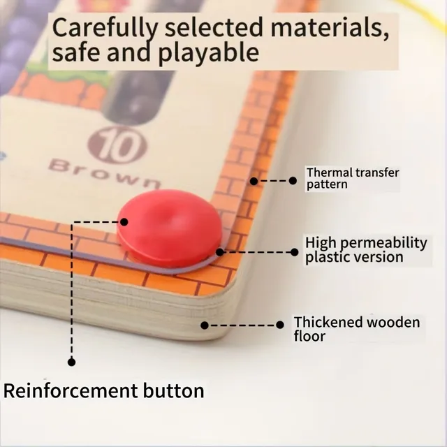 Developing wooden magnetic sponge with maze and counting, game for colors and numbers, Christmas present