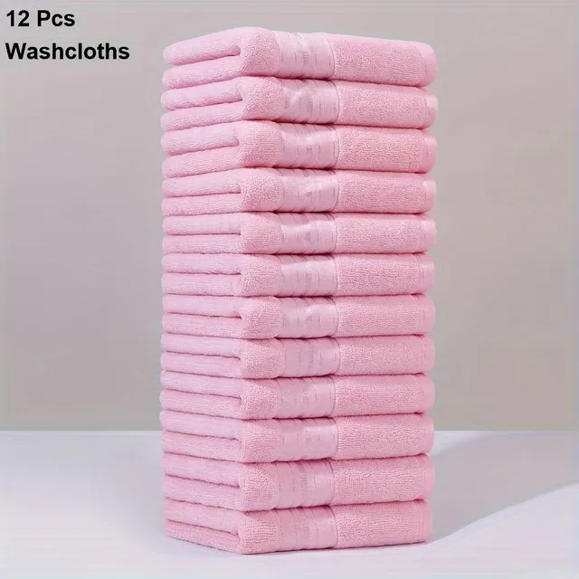 12pcs Simple Plain Linen, Cotton Handkerchiefs Do Households, Small Square Towel On Fingers, Soft Suite Towel Do Home Bathrooms, Bathroom Needs, 13,4*13,4 Thumbs