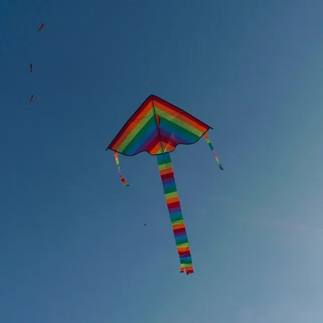 Rainbow flying dragon in the shape of a triangle + handle