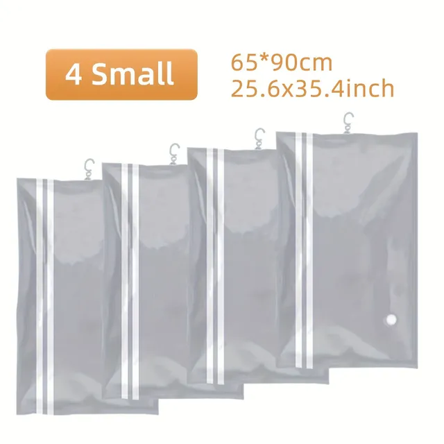 4pc Vacuum storage bags for hanging clothes, Large capacity, Household organization, For suits, Dress - Save space