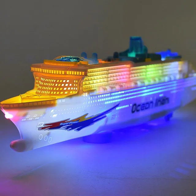 Hrací LED zaoceánský výletní parník pro děti