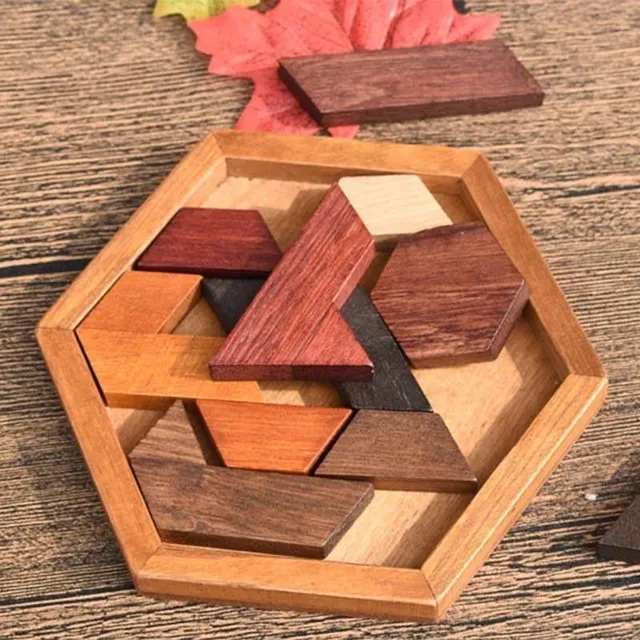 Dřevěné geometrické puzzle