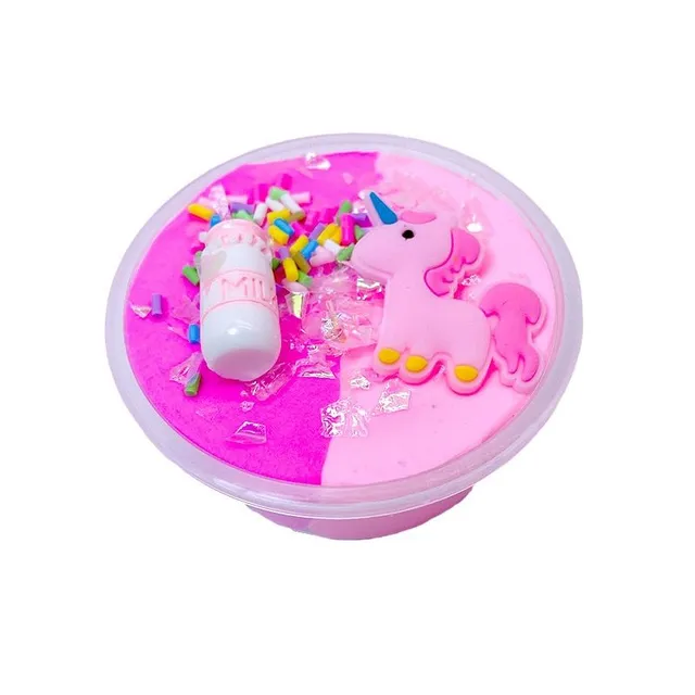 Unicorn modelling slime for hand processing rose pink