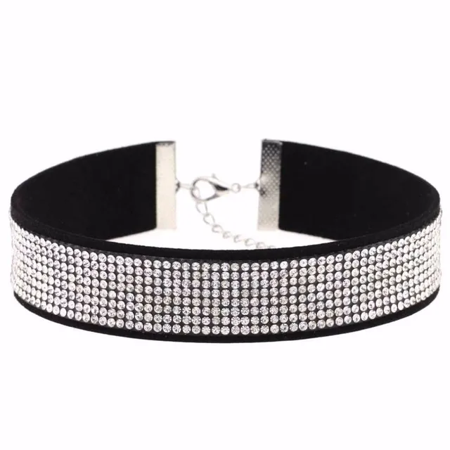 Choker with rhinestones - 15 colours