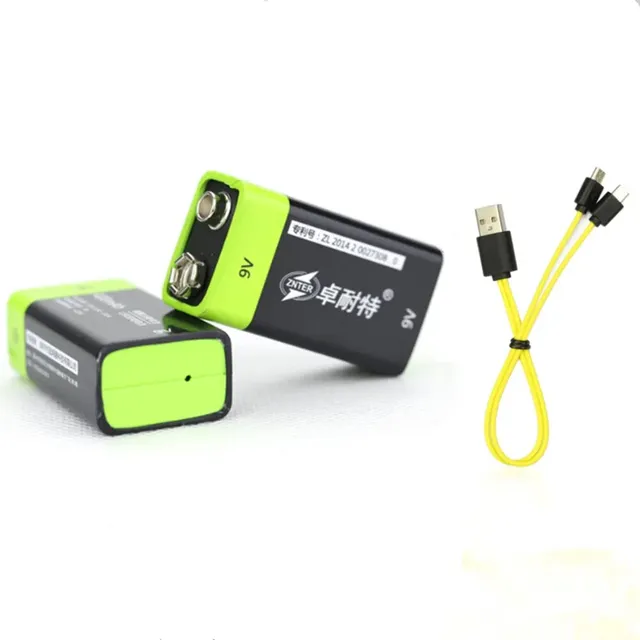 Set of batteries for charging using USB - 9V