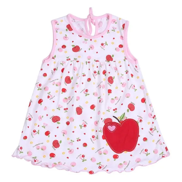 Dievčenské novorodenecké letné šaty so širokými ramienkami a roztomilým vzorom