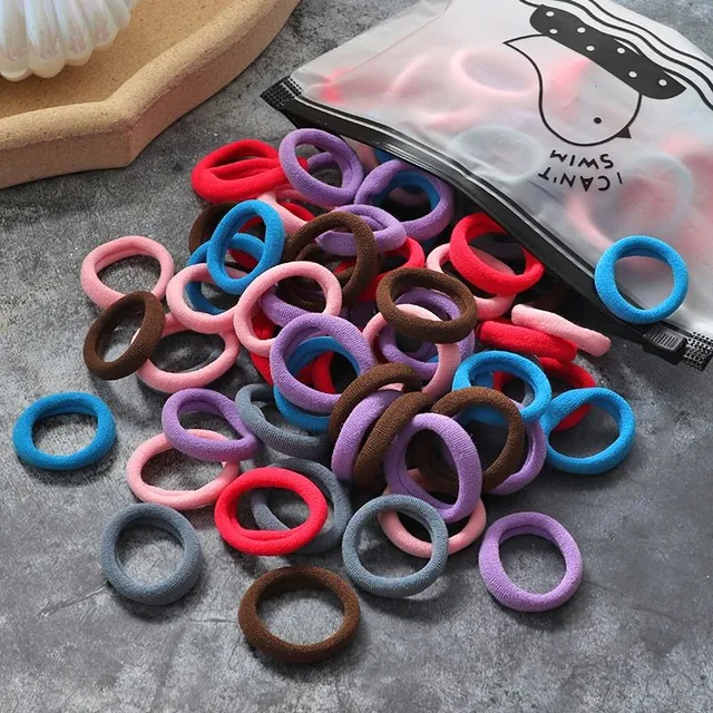 Beautiful hair elastics - 100 pieces