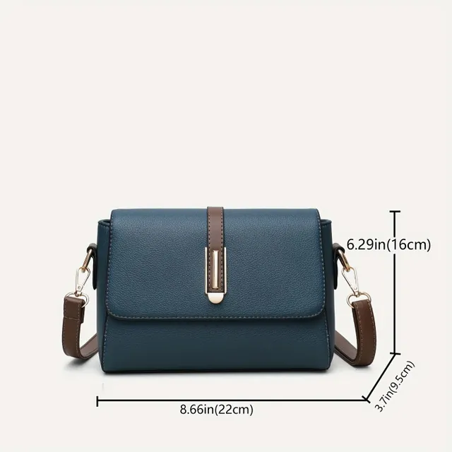 Retro Crossbody-Tasche aus PU-Leder mit kontrastierenden Farben