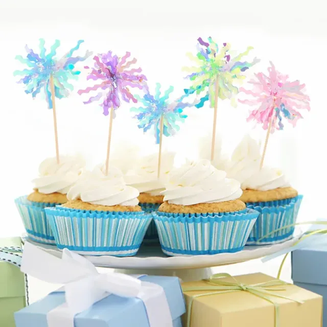 Ensemble de 20 décorations scintillantes pour gâteaux et cupcakes en forme de flocon et de boule pour une décoration festive