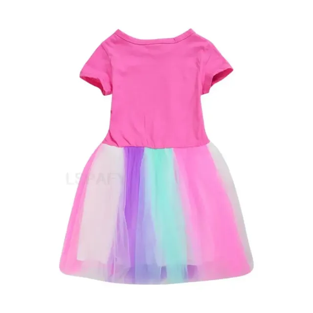 Girls stylish princess dress with short sleeves and Roblox print