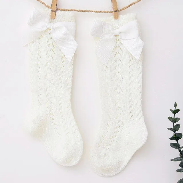 Girls cute crocheted socks with bow