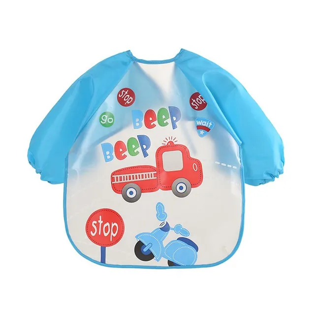 Baby bib with long sleeves