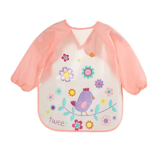 Baby bib with long sleeves