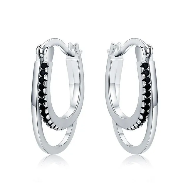 Women's circular earrings with zirconium G604