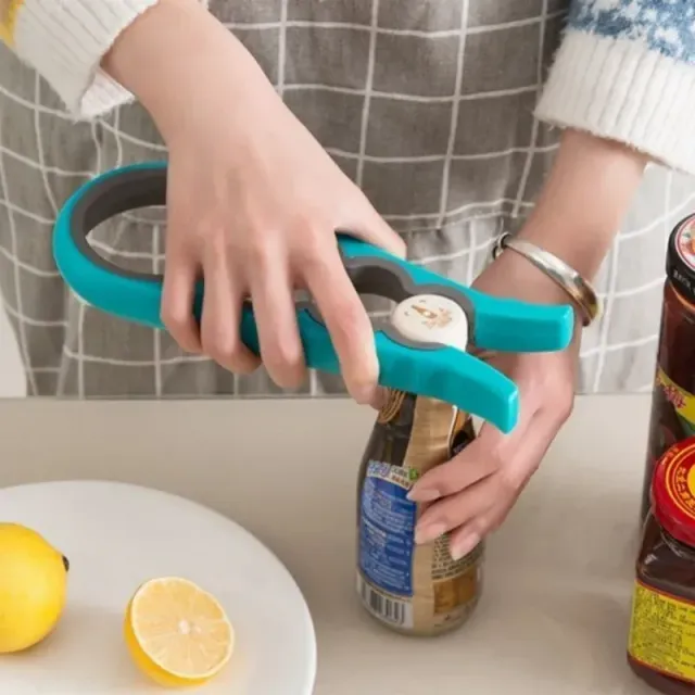 Glass opener and bottles with comfortable grip for easy opening