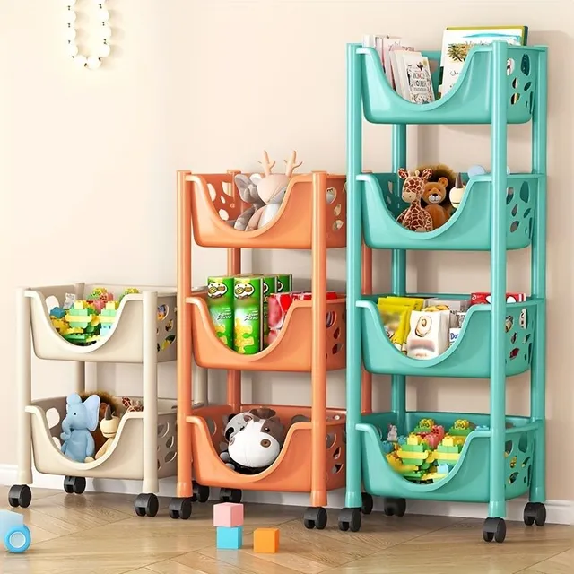 Storage trolley on wheels 2/3/4/5 floors, slender storage cabinet, spacious shelves for small things, snacks