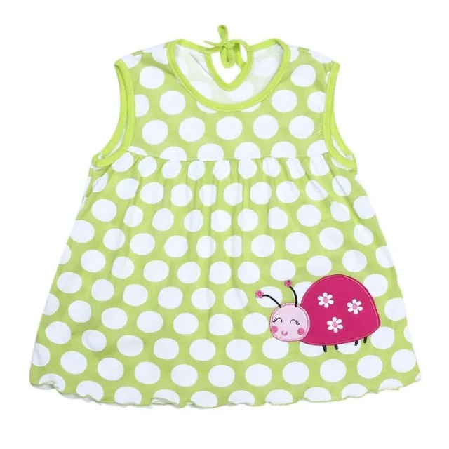 Girl's Newborn Summer Dress with Wide Straps and Cute Pattern