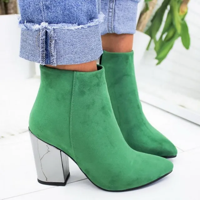 Women's trendy suede heeled boots Alice